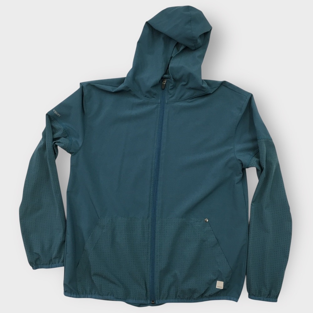 Vuori Stonesteps Windbreaker Women's Full Zip Blue VW500 Size‎ Large Yoga (FLAW)
